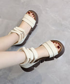 2025 Brown Open Toe Platform Sole Casual Roman Cool Boots