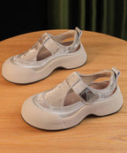 2025 New Apricot Hollow Out Breathable Platform Sandals