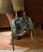 American Style Khaki Denim Carrying Crossbody Bag