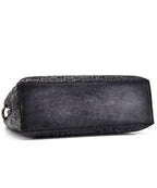Beautiful Grey Oracle bone pattern Paitings Leather Satchel Handbag