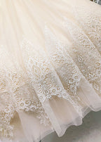 Bohemian Apricot Asymmetrical Patchwork Lace Tulle Skirt Summer