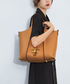 Boutique Black Large Capacity Calf Leather Satchel Handbag