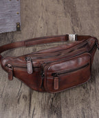 Casual Brown Traveling Packages Calf Leather Messenger Bag