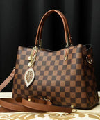 New Versatile Brown Solid Durable Leather Tote Handbag