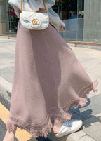 Pink high waist fashion Knit Skirt Winter