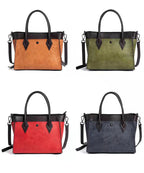 Unique Brown Solid Paintings Calf Leather Satchel Handbag