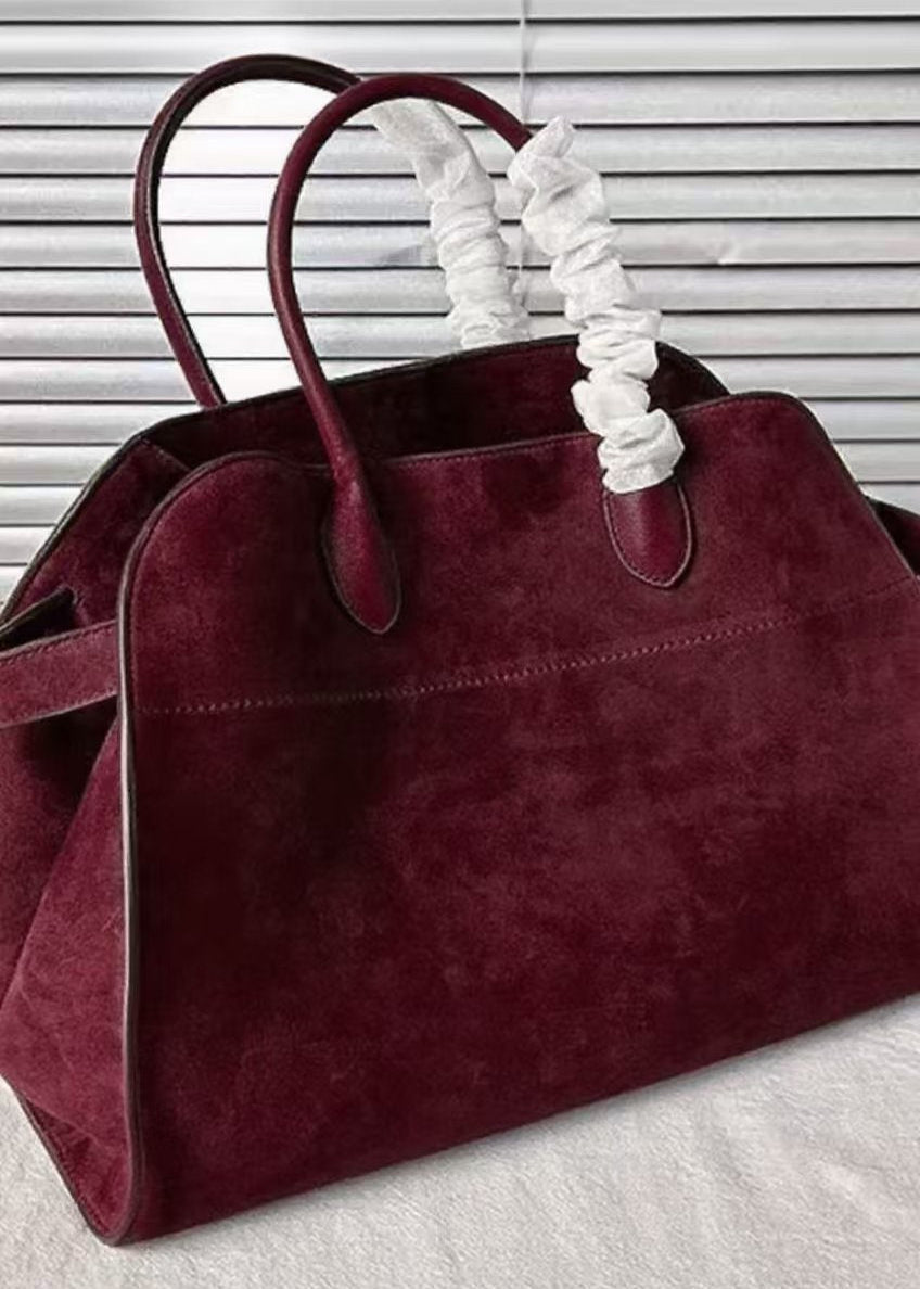 Fashion wine red Large Capacity Suede Tote Handbag